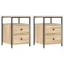 Mesitas noche 2 uds madera ingeniería roble Sonoma 44x45x60 cm de vidaXL, Mesitas de noche - Ref: Foro24-826006, Precio: 108,...