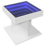 Mesa de centro con luz LED madera ingeniería blanca 50x50x45 cm en Mesas de centro | Comprar online en Foru.es