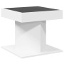 Mesa de centro con luz LED madera ingeniería blanca 50x50x45 cm en Mesas de centro | Comprar online en Foru.es