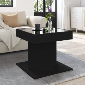 Mesa de centro con luz LED madera ingeniería negra 50x50x45 cm en Mesas de centro | Comprar online en Foru.es