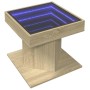 Mesa de centro y LED madera ingeniería roble Sonoma 50x50x45 cm en Mesas de centro | Comprar online en Foru.es