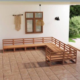 Juego de muebles de jardín 10 piezas madera maciza de pino en Conjuntos de jardín | Comprar online en Foru.es