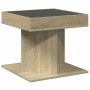 Mesa de centro y LED madera ingeniería roble Sonoma 50x50x45 cm en Mesas de centro | Comprar online en Foru.es