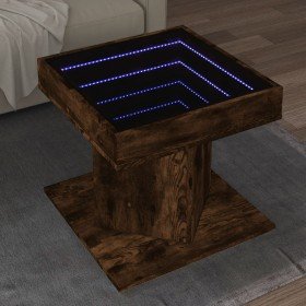 Mesa de centro y LED madera ingeniería roble ahumado 50x50x45cm en Mesas de centro | Comprar online en Foru.es