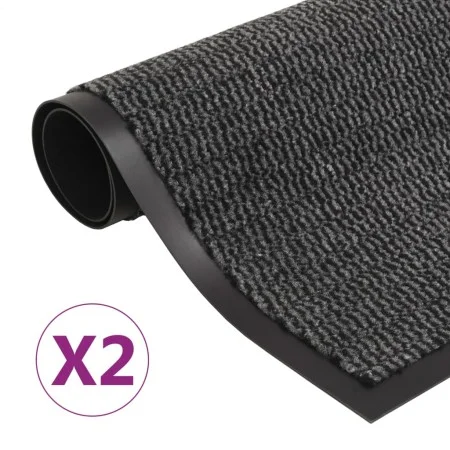 Alfombras de entrada rectangulares de nudo 2 uds gris 90x150 cm de vidaXL, Felpudos - Ref: Foro24-3051613, Precio: 88,02 €, D...