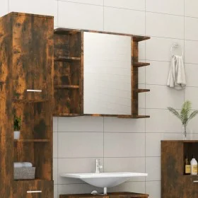 Smoked oak wood bathroom mirror cabinet 80x20.5x64 cm by vidaXL, bathroom vanities - Ref: Foro24-815522, Price: 89,07 €, Disc...