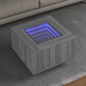 Mesa de centro y LED madera ingeniería gris Sonoma 60x60x40 cm en Mesas de centro | Comprar online en Foru.es