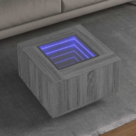 Mesa de centro y LED madera ingeniería gris Sonoma 60x60x40 cm en Mesas de centro | Comprar online en Foru.es
