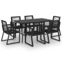 Juego de comedor para jardín 7 piezas ratán PVC negro de vidaXL, Conjuntos de jardín - Ref: Foro24-3060216, Precio: 648,94 €,...