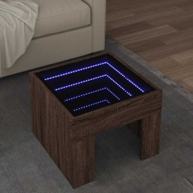 Mesa de centro con Infinity LED marrón roble 40x40x30 cm en Mesas de centro | Comprar online en Foru.es