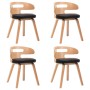 Sillas de comedor 4 uds madera curvada cuero sintético negro de vidaXL, Sillas de comedor - Ref: Foro24-278854, Precio: 413,7...
