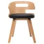 Sillas de comedor 4 uds madera curvada cuero sintético negro de vidaXL, Sillas de comedor - Ref: Foro24-278854, Precio: 421,0...