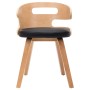 Sillas de comedor 4 uds madera curvada cuero sintético negro de vidaXL, Sillas de comedor - Ref: Foro24-278854, Precio: 413,7...