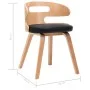 Sillas de comedor 4 uds madera curvada cuero sintético negro de vidaXL, Sillas de comedor - Ref: Foro24-278854, Precio: 421,0...