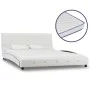Cama con colchón viscoelástico cuero sintético blanco 140x200cm de vidaXL, Camas y somieres - Ref: Foro24-277556, Precio: 412...