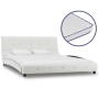 Cama con colchón viscoelástico cuero sintético blanco 140x200cm de vidaXL, Camas y somieres - Ref: Foro24-277556, Precio: 420...