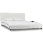 Cama con colchón viscoelástico cuero sintético blanco 140x200cm de vidaXL, Camas y somieres - Ref: Foro24-277556, Precio: 412...