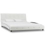 Cama con colchón viscoelástico cuero sintético blanco 140x200cm de vidaXL, Camas y somieres - Ref: Foro24-277556, Precio: 420...