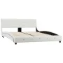 Cama con colchón viscoelástico cuero sintético blanco 140x200cm de vidaXL, Camas y somieres - Ref: Foro24-277556, Precio: 412...