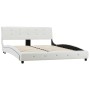 Cama con colchón viscoelástico cuero sintético blanco 140x200cm de vidaXL, Camas y somieres - Ref: Foro24-277556, Precio: 420...
