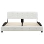 Cama con colchón viscoelástico cuero sintético blanco 140x200cm de vidaXL, Camas y somieres - Ref: Foro24-277556, Precio: 420...