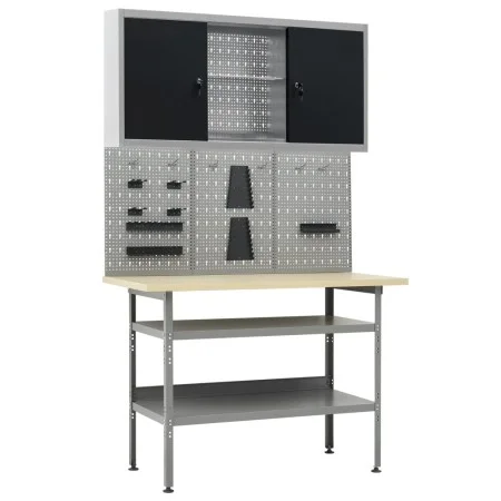 Workbench with three wall panels and a cabinet by vidaXL, Work tables - Ref: Foro24-3053431, Price: 313,09 €, Discount: %