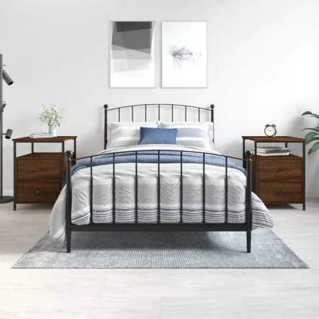 Mesitas noche 2 uds madera ingeniería roble marrón 44x45x60 cm de vidaXL, Mesitas de noche - Ref: Foro24-826012, Precio: 94,7...