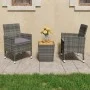 Muebles de jardín 3 pzas ratán sintético madera acacia gris de vidaXL, Conjuntos de jardín - Ref: Foro24-3058363, Precio: 180...