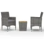 Muebles de jardín 3 pzas ratán sintético madera acacia gris de vidaXL, Conjuntos de jardín - Ref: Foro24-3058363, Precio: 180...