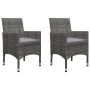 Muebles de jardín 3 pzas ratán sintético madera acacia gris de vidaXL, Conjuntos de jardín - Ref: Foro24-3058363, Precio: 180...