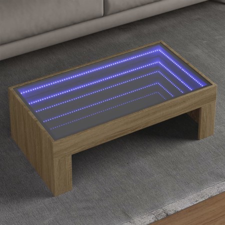 Mesa de centro con Infinity LED roble Sonoma 90x50x30 cm en Mesas de centro | Comprar online en Foru.es