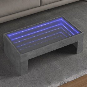 Mesa de centro con Infinity LED gris hormigón 90x50x30 cm en Mesas de centro | Comprar online en Foru.es
