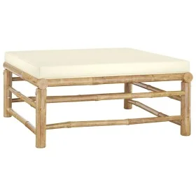 Garden furniture set 6 pieces bamboo and cream white cushions by vidaXL, Garden sets - Ref: Foro24-3058197, Price: 626,85 €, ...