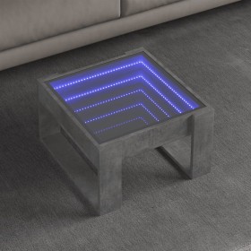 Mesa de centro con Infinity LED gris hormigón 50x53x30 cm en Mesas de centro | Comprar online en Foru.es