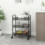 Carrito de cocina 3 niveles hierro negro 46x26x64 cm de vidaXL, Carros de cocina y comedor - Ref: Foro24-336322, Precio: 36,1...