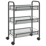 Carrito de cocina 3 niveles hierro negro 46x26x64 cm de vidaXL, Carros de cocina y comedor - Ref: Foro24-336322, Precio: 36,1...