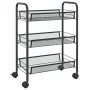 Carrito de cocina 3 niveles hierro negro 46x26x64 cm de vidaXL, Carros de cocina y comedor - Ref: Foro24-336322, Precio: 34,3...