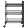 Carrito de cocina 3 niveles hierro negro 46x26x64 cm de vidaXL, Carros de cocina y comedor - Ref: Foro24-336322, Precio: 36,1...