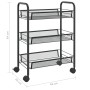Carrito de cocina 3 niveles hierro negro 46x26x64 cm de vidaXL, Carros de cocina y comedor - Ref: Foro24-336322, Precio: 36,1...