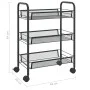 Carrito de cocina 3 niveles hierro negro 46x26x64 cm de vidaXL, Carros de cocina y comedor - Ref: Foro24-336322, Precio: 34,3...