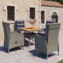 Muebles de jardín 5 piezas ratán sintético gris madera acacia de vidaXL, Conjuntos de jardín - Ref: Foro24-3058525, Precio: 5...