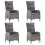 Muebles de jardín 5 piezas ratán sintético gris madera acacia de vidaXL, Conjuntos de jardín - Ref: Foro24-3058525, Precio: 5...