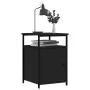 Mesitas de noche 2 uds madera contrachapada negro 40x42x60 cm de vidaXL, Mesitas de noche - Ref: Foro24-826034, Precio: 74,71...