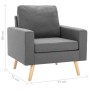 Conjunto de sofás de 2 piezas tela gris claro de vidaXL, Sofás - Ref: Foro24-3056614, Precio: 385,08 €, Descuento: %