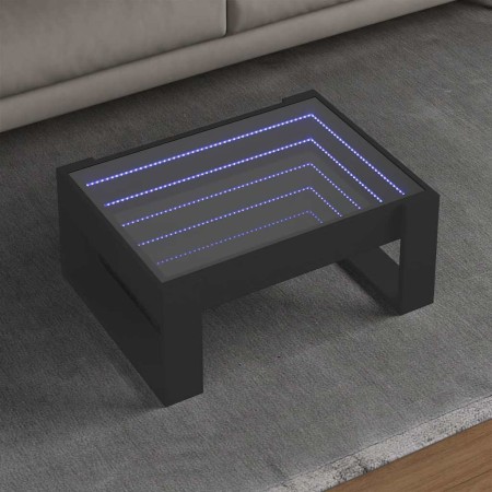 Mesa de centro con Infinity LED negro 70x53x30 cm en Mesas de centro | Comprar online en Foru.es