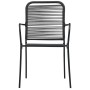 Set de comedor de jardín 7 pzas cuerda de algodón y acero negro de vidaXL, Conjuntos de jardín - Ref: Foro24-3058281, Precio:...