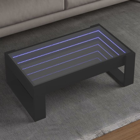 Mesa de centro con Infinity LED negro 90x53x30 cm en Mesas de centro | Comprar online en Foru.es