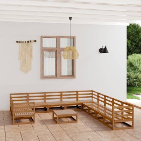 Juego de muebles de jardín 12 piezas madera maciza de pino en Conjuntos de jardín | Comprar online en Foru.es