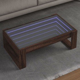 Mesa de centro con Infinity LED marrón roble 90x53x30 cm en Mesas de centro | Comprar online en Foru.es