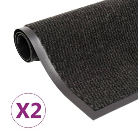 Alfombras de entrada rectangulares de nudo 2 uds negro 80x120cm de vidaXL, Felpudos - Ref: Foro24-3051610, Precio: 73,65 €, D...